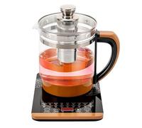 Electric Glass Kettle 800W Multifunctional Glass Kettle Health Boiling Water Pot with Steam Egg Rack Teapot for Make Health Food Fragrant Tea Coffee