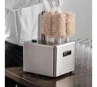 Electric Glass Polisher, Commercial Machine for Bars and Restaurants, 360° Cleaning Without Dead Angles, Includes Multiple Brushes
