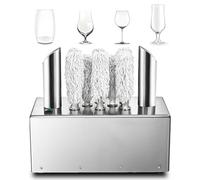 Electric Glass Polisher Machine, Stainless Steel Construction, with Multiple Cloth Polishers for Wineries, Bars, Restaurants and More