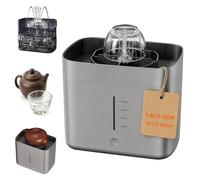 Electric Glass Rinser Tea Cup Washer, Desktop Automatic Cups and Bottles Washing Machine, 1.8L Water Tank/3-10cm Diameter Cups, for Home Bar & Coffee Shop Gray gray