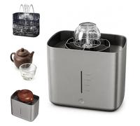 Electric Glass Rinser Tea Cup Washer with 1.8L Water Tank, Desktop Automatic Cups and Bottles Washing Machine, 3-10cm Diameter Cups, for Home Bar & Coffee Shop Gray gray