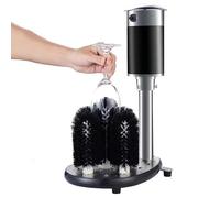 Electric Glass Washer, Commercial Wine Glass Polishing Machine, 800 Cups/hour, Automatic 5-brush Cleaning, Mute & Waterproof for Bars, Restaurants, Hotels