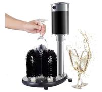 Electric Glass Washer Machine - 1200 Cups/H High-Efficiency Commercial Cleaner with 5 Brush Heads for Champagne Flutes, Beer Mugs & Wine Glasses | Ideal for Bars, Cafes, Restaurants