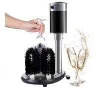 Electric Glass Washer Machine, 1200 Cups/H High-Efficiency Commercial Glass Cleaner with 5 Brush Heads, for Polishing Champagne Flutes, Beer Mugs, Wine Cups, Ideal for Bars, Cafes, Restaurants