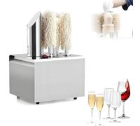 Electric Glassware Polisher Machine, Commercial Wine Glass Polisher, Dries and Polishes All Types of Glassware, Ideal for Sparkling Wine and Champagne