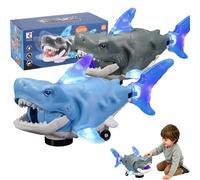 Electric Glowing Swivel Shark, Smart Sensory Explorer Shark, Rechargeable Realistic Wiggle Electric Fish with 360° Obstacle Avoidance, LED Lights, Music and Multi (Mix 2pack)