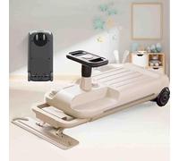 Electric Go Kart, 12V Mini Go Kart, Portable Ride On Variable Speed Race Car with Storage Bin for Ages 3-8Years,Floor-Sweeping Function(Beige)