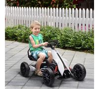 Homcom 12V Electric Go Kart W/ Forward Reversing 2 Speeds For 3-8 Yrs White