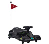 Electric Go-Kart Black PP Steel 99Hx90Lx53Wcm Drift Music LED Lights Slow-Start