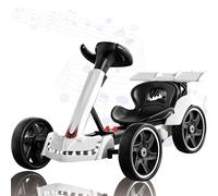 Electric Go-Kart for Kids, Drift Function, 12V Battery Powered Ride-On Car with Remote Control, Adjustable Seat, Music and Lights, Indoor/Outdoor Toy
