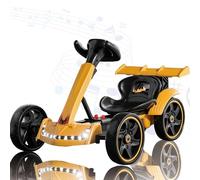 Electric Go-Kart for Kids, Drift Function, 12V Battery Powered Ride-On Car with Remote Control, Adjustable Seat, Music and Lights, Indoor/Outdoor Toy