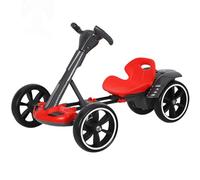 Electric Go Kart for Kids, Foldable Pedal Go-Kart with Reversing Feature, Adjustable Seat, Music & Lights, Indoor Outdoor Use, 5 MPH Speed Drift