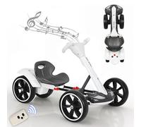 Electric Go Kart with Remote Control, Anti-Collision Design, Adjustable Seat, Music & Lights, 5 Mph Speed Drift Go Cart for Kids Ages 3-10