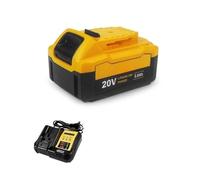 Electric Goddess Lithium Battery 20V 5.0ah Replacement Compatible for Dewalt Power Tool Rechargeable Lithium Battery (1 Battery 1 Charger,EU_20V)