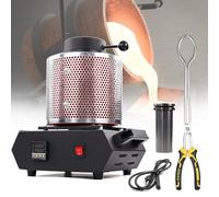 Electric Gold Melting， 1750W Furnace,1150℃ Digital Metal Smelting Machine,Metal Casting Kit with Graphite Crucible for Melt Scrap,Silver,Gold,Copper,Aluminum Refining Casting Furnace,220V-3