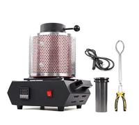 Electric Gold Melting，1750W Furnace with Graphite Crucible for Melt Scrap, 1150℃ Digital Metal Smelting Machine with Mesh Guard, Silver, Gold, Copper, Aluminum Refining Casting Furnace,110V