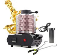 Electric Gold Melting，Automatic Melting Furnace Kiln Digital Control 220V Silver Gold Copper Aluminum 1500W 1150℃ Furnace with Mesh Guard 1KG/2KG/3KG Graphite Crucible Refining Casting Fur