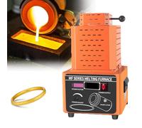 Electric Gold Melting，Electric Automatic Melting Furnace, Furnace, 2912℉ Digital Metal Melting Machine, Metal Casting Kit with Graphite Crucible for Melting Silver, Gold, Copper,Orange-2KG