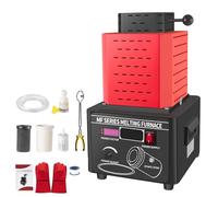 Electric Gold Melting,Electric Digital Melting Furnace Medium Frequency Induction Metal Smelting Machine High Temperature 1600℃ for Precious Metals for Jewelry Precious Metals Gold,Red-3kg