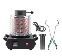 Electric Gold Melting，Electric Melting Furnace, 1750W Electric Gold Smelting Furnace Kit, 2102℉/1150℃ Electric Furnace with 1kg/2kg/3 kg Graphite Crucibles for Melting Scrap, Gold, Silver,