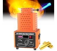 Electric Gold Melting，Melting Furnace, 5000w Electric Automatic Melting Furnace Furnace 1600℃/2912℉ with 1kg 2kg 3kg Graphite Crucible, Digital Control Fast Heating,Orange-1kg
