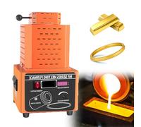 Electric Gold Melting,Melting Furnace, 5000w Furnace, 1600℃/2912℉ Digital Automatic Melting Furnace, Metal Casting Kit with Graphite Crucible 1kg/2kg/3kg,Orange-2kg