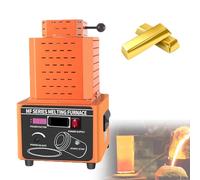 Electric Gold Melting,Melting Furnace, 5000w Furnace, Upgraded Digital Metal Melting Machine 1600℃/2912℉ with 1/2/3 Kg Graphite Crucible, Melting for Gold, Silver, Aluminum and Copper,Orang