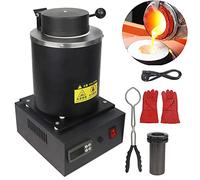 Electric Gold Melting,Melting Furnace,Automatic Electric Melting Furnace, Furnace 1150℃ /2102 ℉ Digital Melting Furnace Machine, Metal Casting Kit with Graphite Crucible for Melt Scrap,Sil