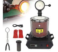 Electric Gold Melting,Melting Furnace, Furnace,1150℃/2102 ℉ Digital Automatic Melting Furnace with Crucible and Tongs,for Melt Scrap, Silver, Gold,with net,Red-3kg