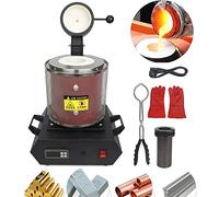 Electric Gold Melting,Melting Furnace, Furnace, 2102℉ Digital Metal Smelting Machine with Graphite Crucible, Gold Smelting Furnace for Silver Melting Jewelry (Red 3KG)