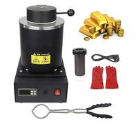 Electric Gold Melting,Melting Furnace, Furnace, 2102°f Melting Furnace Machine, Electric Melting Furnace Tongs with Graphite Crucible 1kg/2kg/3kg, For Refining Metals Gold Silver Tin Alumi