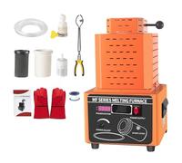Electric Gold Melting,Melting Furnace, Furnace, 2912℉ Digital Metal Melting Machine, Metal Casting Kit with Graphite Crucible for Cast Iron Scrap, Silver, Gold, Copper 5000W,Orange-3KG