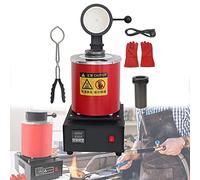Electric Gold Melting,Melting Furnace, Furnace Digital Furnace Machine 1800W 2102℉ Kiln Casting Refining Metals Melts Gold (Red 3kg Capacity)