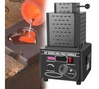 Electric Gold Melting,Melting Furnace, Furnace Furnace, 1600℃/2912℉ Digital Melting Furnace Machine, Metal Casting Kit with Graphite Crucible, Melting Time 3-5 Minutes,Black-For3