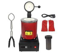 Electric Gold Melting,Melting Furnace,Laboratory Equipment,Electric Gold Smelting Furnace - Digital Metal Melting Machine Kit for Refining Gold Silver, with Graphite Crucible, Pliers, and G