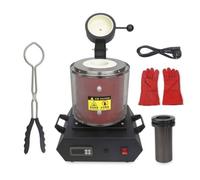 Electric Gold Melting，Melting Furnace, Mini Melting Furnace, 1150℃/2102℉ Digital Metal Smelting Machine with Graphite Crucible for Melt Scrap, Silver, Gold, Refining Casting Furnace,Red-3kg