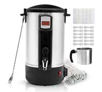 Electric Gold Melting, Wax Melter for Candle Making Extra Large Wax Melting Furnace Wax Melting Pot with Temperature Display & Heating Core Spout, Stirring Spoon+ Cotton Wick, Candle Maker
