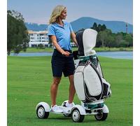 Electric Golf Push Cart - 4-Wheel Mobility Scooter with Foot Pedal Control, Forward/Reverse Function, Easy Slope Climbing, Long Battery Life, High Weight Capacity