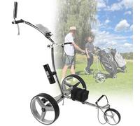 Electric Golf Trolley with Remote Control, Foldable Battery Powered Push Cart, 9-Speed Adjustment, 20 km Range for Rough Terrain