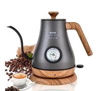 Electric Gooseneck Kettle 1000ml, 1350W Stainless Steel Coffee Maker with Visual Temperature Control, Anti-Dry Burn Protection, Fast Heating Tea Kettle
