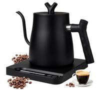 Electric Gooseneck Kettle for Pour Over Coffee & Tea, 1L Capacity with 45-100°C Intelligent Temperature Control, Stainless Steel Inner & Rapid Heating System, Matte Black Finish
