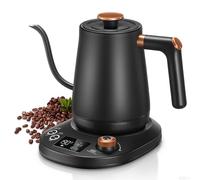 Electric Gooseneck Kettle, Tea Kettle ±1℉ Temperature Control, 0.8L Pour Over Electric Kettle for Coffee & Tea, Hot Water Boiler, Stainless Steel Inner, 1200W Rapid Heating,LCD Display,Matte Black