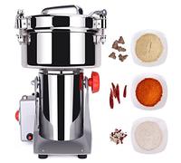Electric Grain Grinder 1000g Commercial Spice Herb Grinder Oscillating Type High Speed Stainless Steel Cereal Sprayer for (430 Stainless Steel