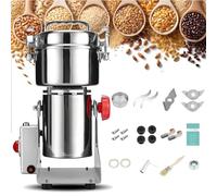 Electric Grain Grinder, High Speed Superfine Mill for Rice, Herb, Corn, Nut, Sesame, Pepper, Soybean, Stainless Steel Swing Type
