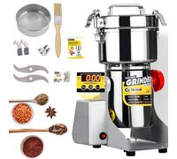 Electric Grain Mill 30-300 Mesh Superfine Grinding for Herbs/Grains/Spices/Seeds High Speed Stainless Steel (800g LED Swing)
