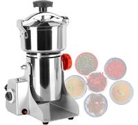 Electric Grain Mill Grinder, Timing Switch, Stainless Steel Electric High-Speed Family Powder Machine, 270° Swing Sanding, Fast Powder Discharge for Wheat, Corn, Rice, Pepper, Vanilla