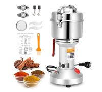 Electric Grain Mill, Ovshnrr 500G 220V Stainless Steel Fast Ultrafine Grinder with Overload Protection, 36000R/min Grain Mill with 3 Blades for Herbs, Spices, Nuts, Cereals, Herb Powder Machine