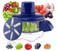 Electric Grape Peeler, Automatic Garlic & Cherry Tomato Peeler, Upgraded 6-Blade Cordless Fruit & Vegetable Skin Remover, Fast & Easy-Peel Kitchen Tool for Home, Camping, Picnics & Parties (Blue)