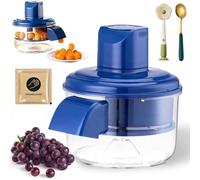 Electric Grape Peeling Machine, Automatic Small Fruit Tomato Peeler Tool, Electric Garlic Peeler Machine, Rechargeable Home Kitchen Aid Peelers for Grapes, Cherry, Tomatoes (Blue)