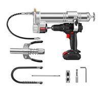 Electric Grease Gun Drill Adapter,Universal Conversion Gun Head with 14 OZ Load,Locking Grease Gun Coupler,Rigid Pipe,12”Long Flexible Hose,Great Pneumatic Tool for Construction Maintenance Workers